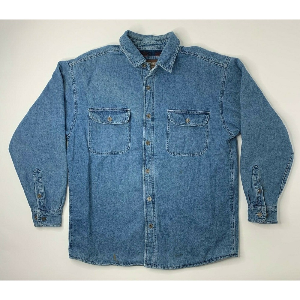 Levi Strauss Fleece‎ Lined Blue Denim Jean Jacket Mens Large